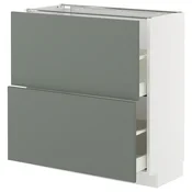 METOD / MAXIMERA Podni element,2 fioke, bela/Nickebo mat sivozelena, 80x37 cm