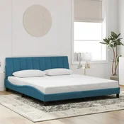 shumee vidaXL Posteljni okvir z vzglavjem moder 180x200 cm žamet
