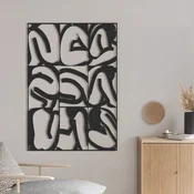 WallXpert metalni zidni ukras RT-NMD-008, apstraktni organski oblici, 58,5 x 41 cm, crni