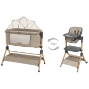 KikkaBoo mini krevetic i hranilica Sleat Me (2u1), Beige