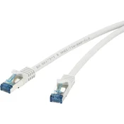 renkforce RJ45 Omrežni priključni kabel CAT 6A S/FTP 15.00 m siv z vpadno zaščito, ki zavira gorenje Renkforce