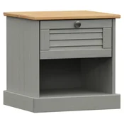 vidaXL vidaXL Nočna omarica VIGO siva 42x35x42 cm trdna borovina, (20732547)