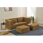 Atelier del Sofa Dvosed na razvlacenje Pirgos, 200x75x90 cm, Smedi