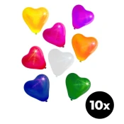 Aga4Kids Lateksni balon Srce z LED diodo mešanih barv 25 cm 10 kosov