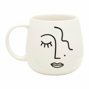 Bela porcelanasta skodelica Sass & Belle Abstract Face
