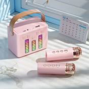 Bluetooth zvucnik Karaoke set sa mikrofonom Q-2 roze