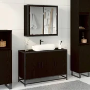 vidaXL Komplet pohištva za kopalnico 2 pcs Črni hrast 90 x 33 x 60 cm
