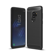 TPU gel ovitek/etui/ovitek Brushed Carbon za Samsung Galaxy S9 Plus - črn