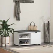 vidaXL Haldna klop z blazino Enobarvno Bela 80 x 38 x 46 cm