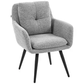 HOMCOM HOMCOM počivalni naslonjač poliester, kovina 72D x 65Š x 86V cm Svetlo siva, (5000242877)