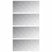 Vidaxl Stopnice Pravokotna 4 szt. srebrna 90 x 40 cm Aluminij