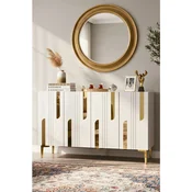 Hanah Home komoda Nota 120, 120 cm, bela / zlatna