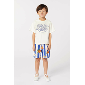 Otroška bombažna kratka majica Kenzo Kids bež barva