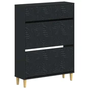 vidaXL Omara za čevlje DELFT 78 x 24 x 103 cm Inženirski les Črna