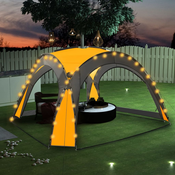 vidaXL Šator za zabave LED s 4 bocna zida 3,6 x 3,6 x 2,3 m žuti