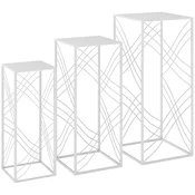 Homestar Set stojal za rastline, 3 kosi, 30x30x70 cm, 25x25x60 cm, 20x20x50 cm, bela, (5000228391)