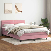 vidaXL vidaXL Box spring postelja z vzmetnico roza 160x220 cm žamet, (21792694)