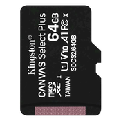 Kingston memorijska kartica 64GB microSDXC Canvas Select Plus cl. 10 UHS-I 100 MB/s - 5 godina - Kingston