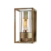 Moretti Luce Zunanja stenska svetilka Cubic3 3365 medeninasta antika/čista - Antični - starinska medenina, prozorno - Kovina