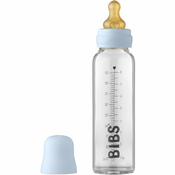 BIBS Baby Glass Bottle 225 ml steklenička za dojenčke Baby Blue 225 ml