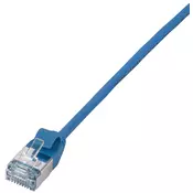 LOGILINK LogiLink CQ9016S RJ45 omrežni kabel CAT6a U/FTP 0.3 m modra izjemno tanek, ognjevaren, prilagodljiv, zaščita iz folije, brez halogena, z zaščitnim zap, (20416796)
