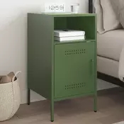 Vidaxl vidaXL Nočna omarica olivno zelena 36x39x68 cm jeklo