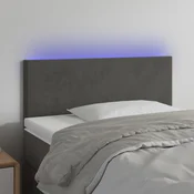Vidaxl vidaXL Vzglavje postelje z LED diodo temno sivo 100x5x78/88 cm žametno
