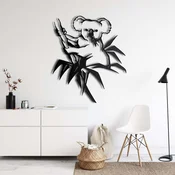 WallXpert metalni zidni ukras 5196, koala na grani sa lišcem, 63 x 75 cm, crni
