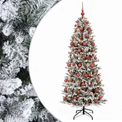Vidaxl Umetna božična jelka z bučko 240 cm 300 LED Toplo bela