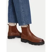 Tommy Hilfiger ženski usnjeni gležnjarji TH MONOGRAM LEATHER CHELSEA BOOT