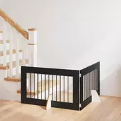 Vrata za pse s postoljem 2 pcs Crni hrast 100 x 60 cm