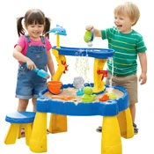 WOOPIE XL vodna miza s stolom 2 v 1 peskovnik z motivom delfina 12 kosov 53705 (5906280653705)