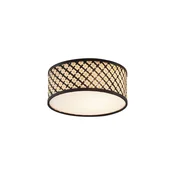 Orientalska ratanska stropna svetilka s črnim okvirjem 30 cm - Tremmo