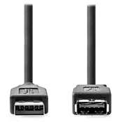 Nedis USB 3.2 Gen 1 podaljšek/ vtič USB-A - vtičnica USB-A/ 5 Gb/s/ okrogel/ črn/ v razsutem stanju/ 3 m