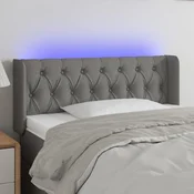 Vidaxl vidaXL Vzglavje postelje z LED diodo temno sivo 103x16x78/88 cm blago