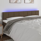 Vidaxl vidaXL LED vzglavje postelje, sivo-rjavo, 200x5x78/88 cm, blago