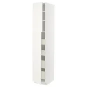 METOD/MAXIMERA Visoka omara z 2 vrati/4 predali, bela/Veddinge bela, 40x60x220 cm