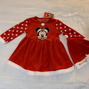 Božična obleka Minnie Disney kapica GRATIS-116-Rdeča