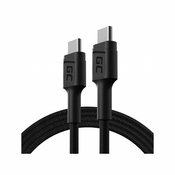 Green Cell USB C Kabel Green Cell KABGC30 1.2 m, USB 2.0, črn, združljiv z Samsung S20, Xiaomi Mi10, Huawei P30 Pro.