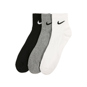 NIKE Sportske čarape, siva melange / crna / bijela