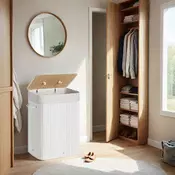 Songmics Košara za perilo 40x30x60 cm Bela
