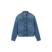 Tommy Jeans Prehodna jakna moder denim/rdeča/bela