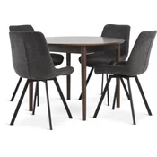 MARSTRAND O110 sto tamni hrast + 4 HYGUM stolice siva