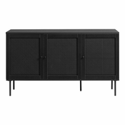 Črna nizka komoda v hrastovem dekorju 140x80 cm Pensacola – Unique Furniture
