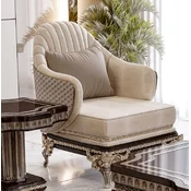 Casa Padrino luxury baroque solid wood armchair cream/gray/dark brown/gold