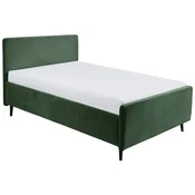 MID.YOU OBLAZINJENA POSTELJA 140 cm x 200 cm , tekstil, leseni material olivno zelena