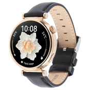 Usnjen pas za uro Garmin Forerunner 165/Forerunner 165 Music - črn