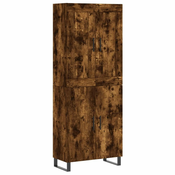 Vidaxl Visoka komoda dimljen hrast 69,5x34x180 cm inženirski les