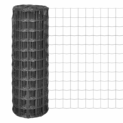 vidaXL Ograja 25x1,2 m s 77x64 mm Sivo Jekleno Mrežo