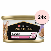PRO PLAN CAT DELICATE koščki v pašteti Puran 24 x 85 g